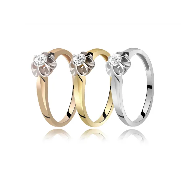 Pierścionek Złoty Z Brylantem 0,15ct RS0157