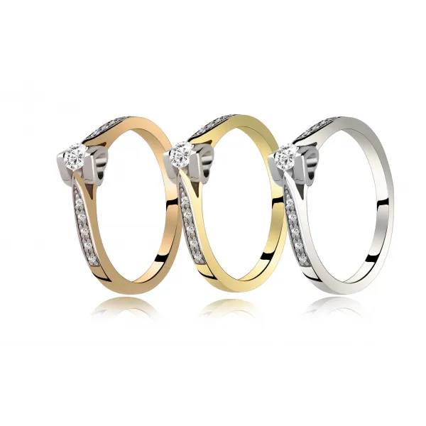 Pierścionek Złoty Z Brylantami 0,15ct RS0383BIS
