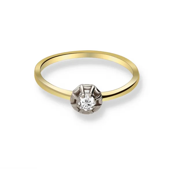 Pierścionek Złoty Z Brylantem 0,10ct RS0060