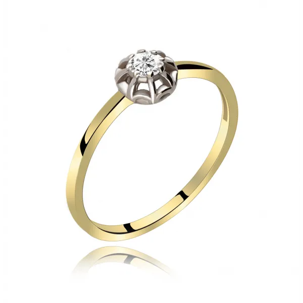 Pierścionek Złoty Z Brylantem 0,10ct RS0060