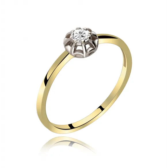 Pierścionek Złoty Z Brylantem 0,10ct RS0060