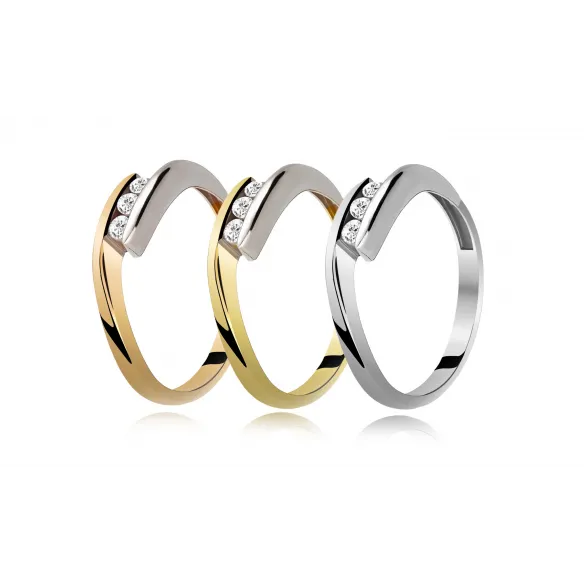 Pierścionek Złoty Z Brylantami 0,09ct RS0027