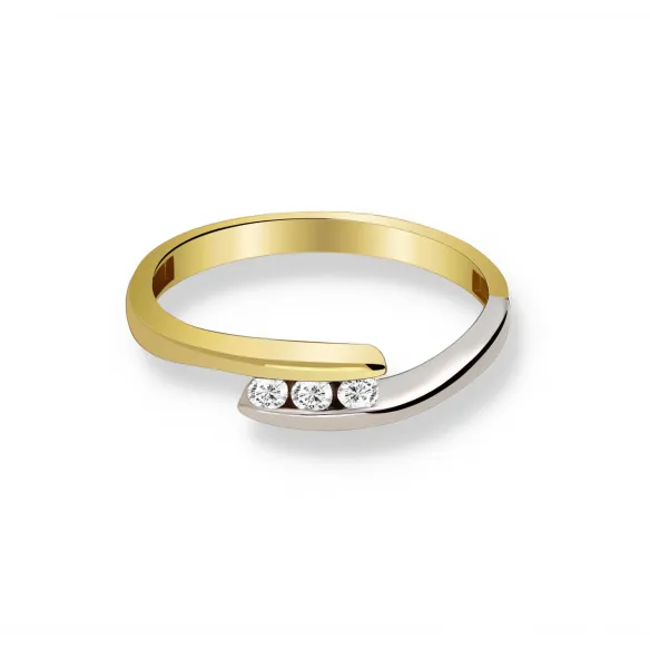 Pierścionek Złoty Z Brylantami 0,09ct RS0027