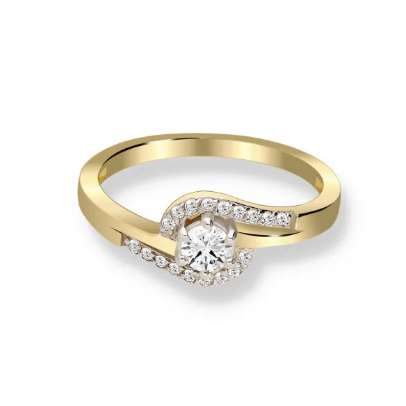 Pierścionek Złoty Z Brylantami 0,29ct RS0340