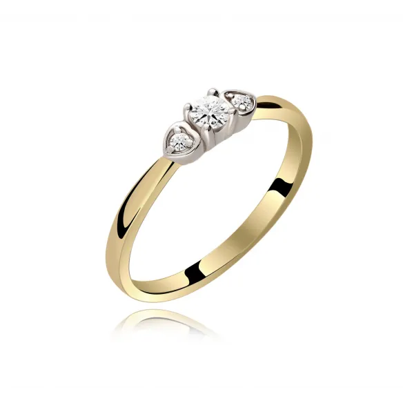 Pierścionek Złoty Z Brylantami 0,13ct RS0264