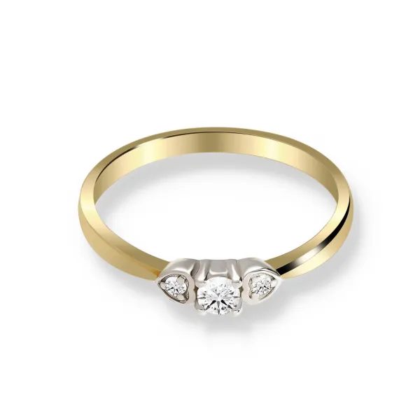 Pierścionek Złoty Z Brylantami 0,13ct RS0264