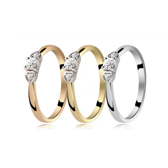 Pierścionek Złoty Z Brylantami 0,13ct RS0264