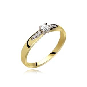 Pierścionek Złoty Z Brylantami 0,13ct RS0402