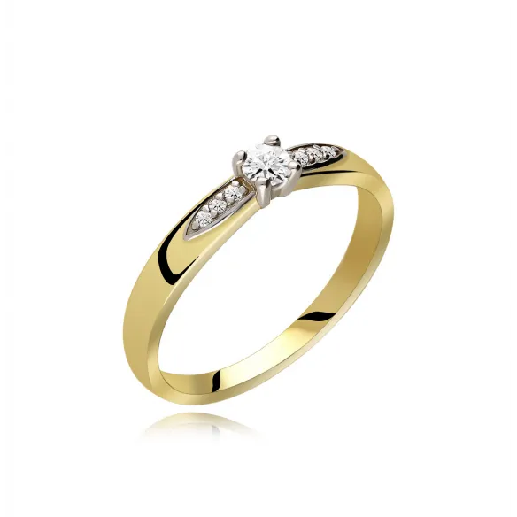 Pierścionek Złoty Z Brylantami 0,13ct RS0402