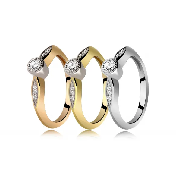 Pierścionek Złoty Z Brylantami 0,13ct RS0006