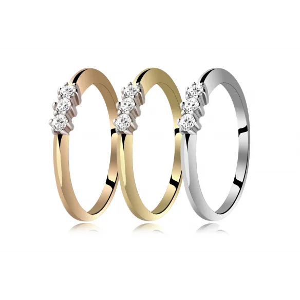 Pierścionek Złoty Z Brylantami 0,12ct RS0052