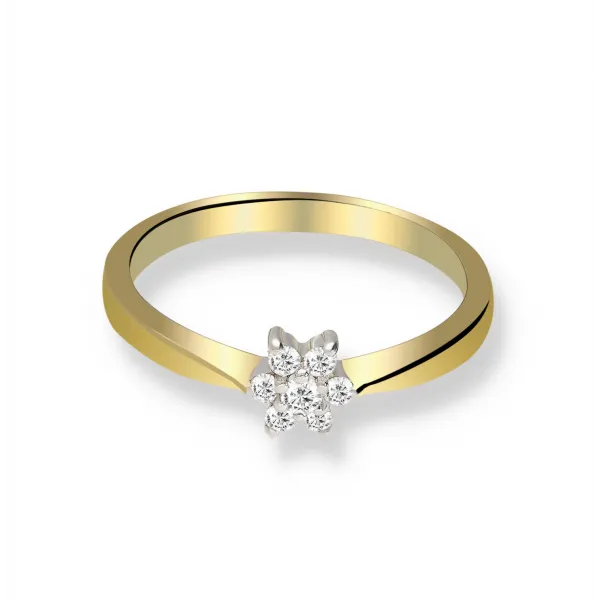 Pierścionek Złoty Z Brylantami 0,12ct RS0372