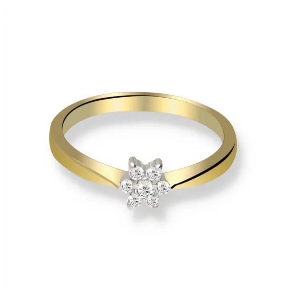 Pierścionek Złoty Z Brylantami 0,12ct RS0372