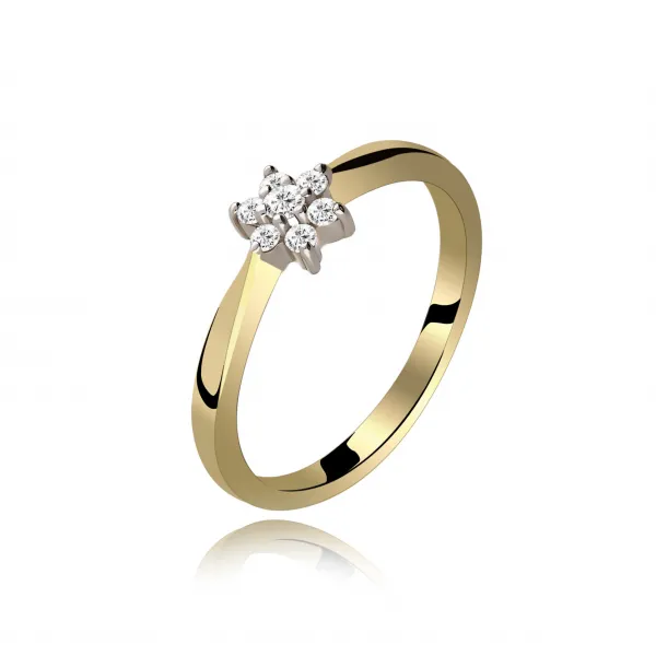Pierścionek Złoty Z Brylantami 0,12ct RS0372
