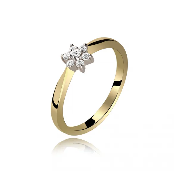 Pierścionek Złoty Z Brylantami 0,12ct RS0372