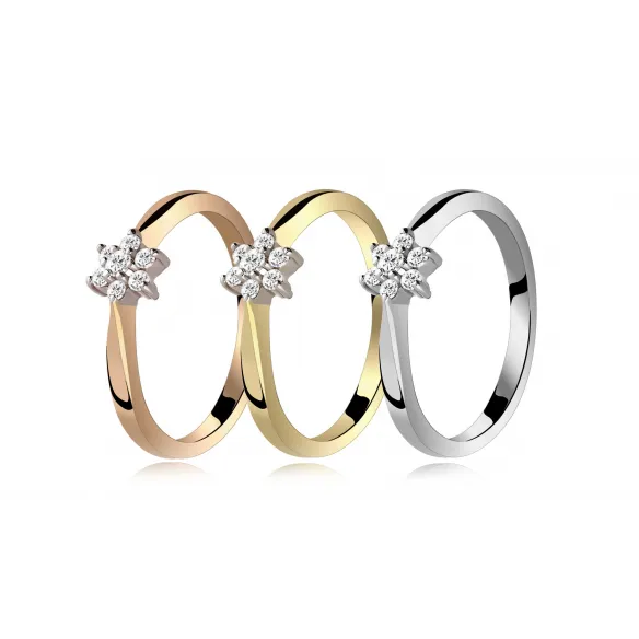 Pierścionek Złoty Z Brylantami 0,12ct RS0372