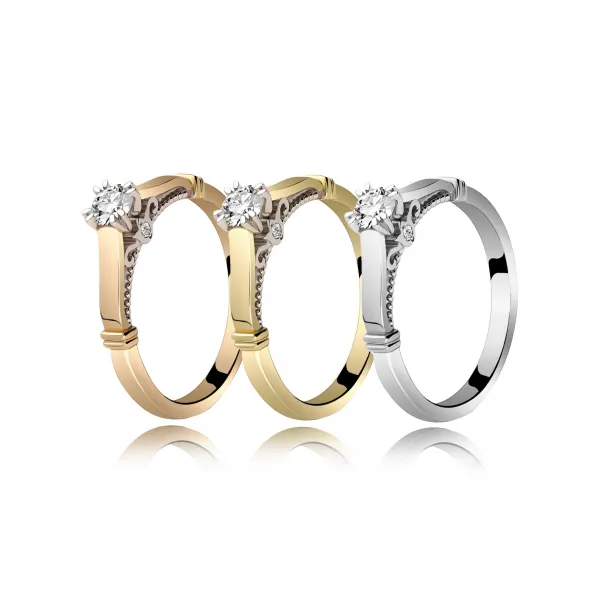 Pierścionek Złoty Z Brylantami 0,22ct RSTB031