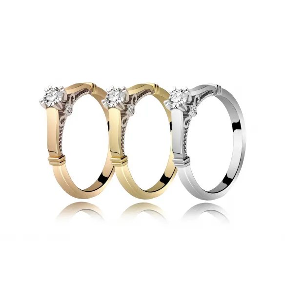 Pierścionek Złoty Z Brylantami 0,22ct RSTB031