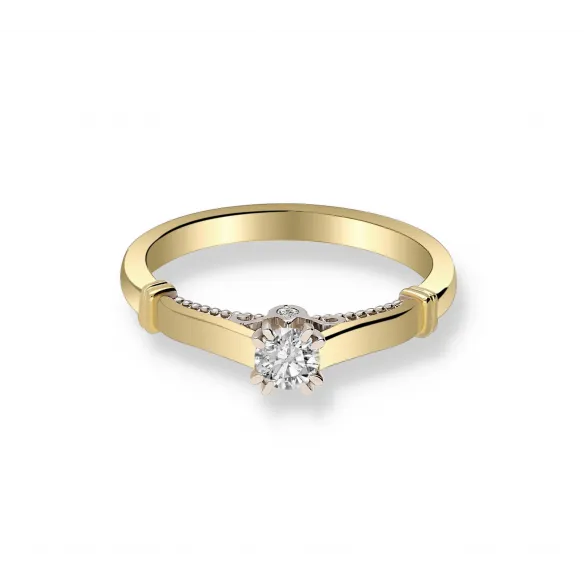 Pierścionek Złoty Z Brylantami 0,22ct RSTB031