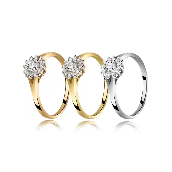 Pierścionek Złoty Z Brylantami 0,32ct RS0315