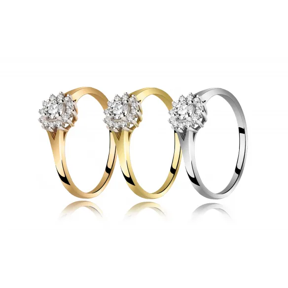 Pierścionek Złoty Z Brylantami 0,32ct RS0315