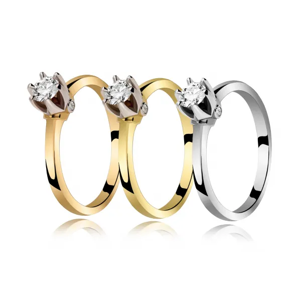 Pierścionek Złoty Z Brylantami 0,28ct RS0473