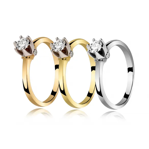 Pierścionek Złoty Z Brylantami 0,28ct RS0473