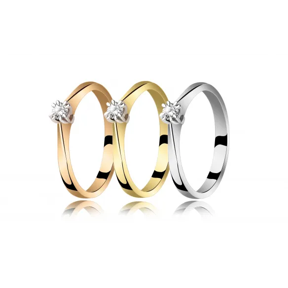 Złoty Pierścionek Z Brylantem 0,15ct RS0408