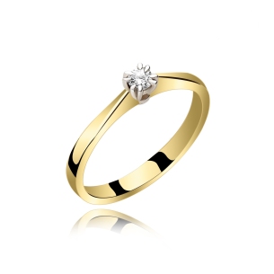 Złoty Pierścionek Z Brylantem 0,15ct RS0408
