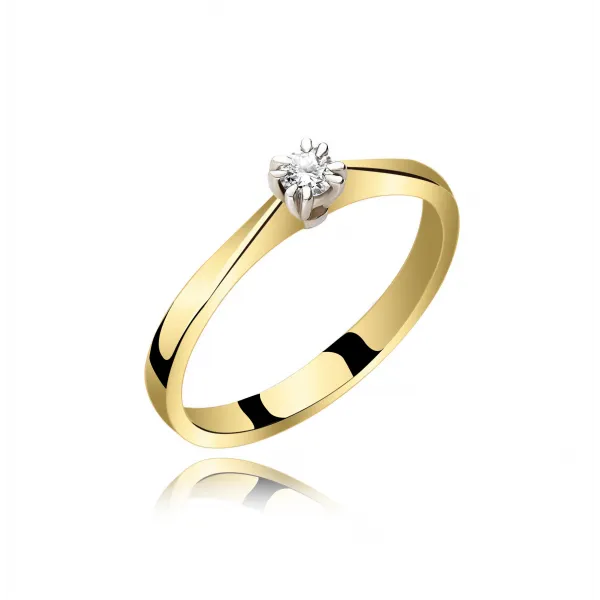 Złoty Pierścionek Z Brylantem 0,15ct RS0408