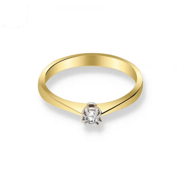 Złoty Pierścionek Z Brylantem 0,15ct RS0408