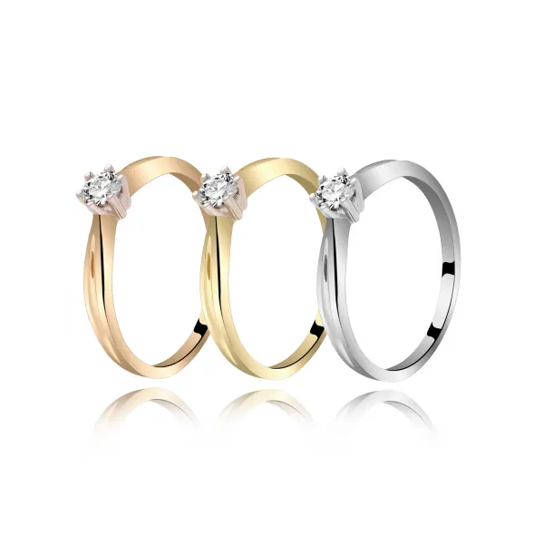 Złoty Pierścionek Z Brylantem 0,20ct RS0435