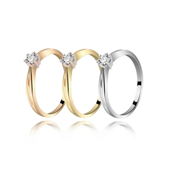 Złoty Pierścionek Z Brylantem 0,20ct RS0435