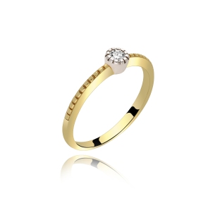 Złoty Pierścionek Z Brylantem 0,10ct RS0416