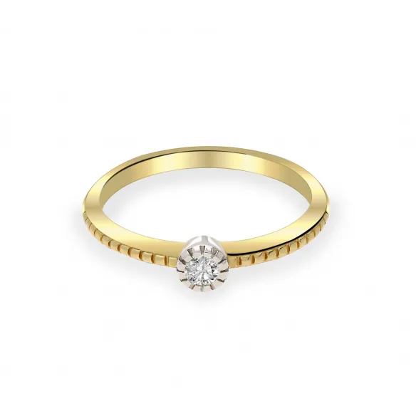 Złoty Pierścionek Z Brylantem 0,10ct RS0416
