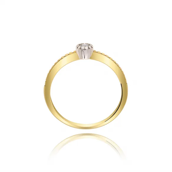 Złoty Pierścionek Z Brylantem 0,10ct RS0416