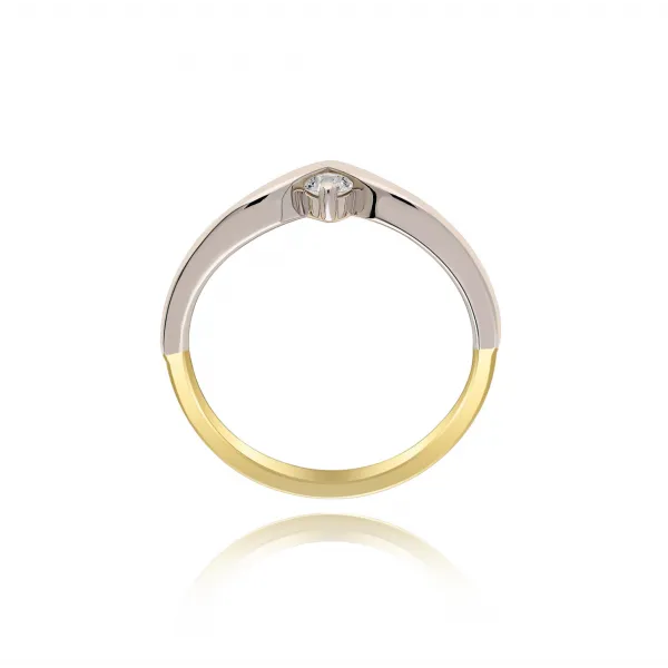 Złoty Pierścionek Z Brylantem 0,10ct RS0009