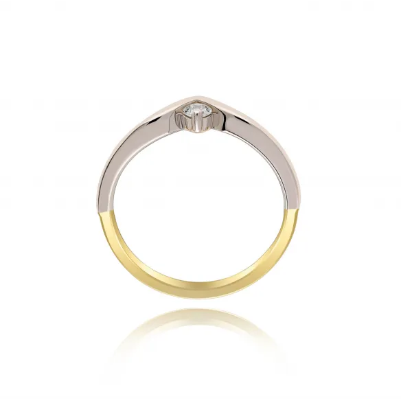 Złoty Pierścionek Z Brylantem 0,10ct RS0009