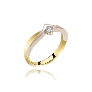 Złoty Pierścionek Z Brylantem 0,10ct RS0009