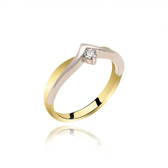 Złoty Pierścionek Z Brylantem 0,10ct RS0009