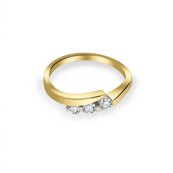 Złoty Pierścionek Z Brylantami 0,19ct RS0199