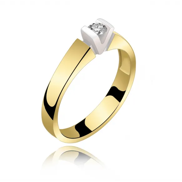 Pierścionek Złoty Z Brylantem 0,10ct RS0198