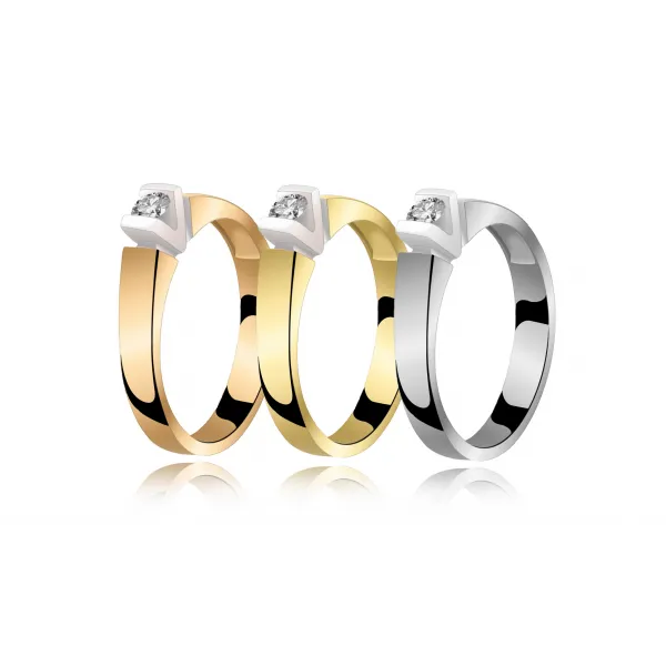 Pierścionek Złoty Z Brylantem 0,10ct RS0198