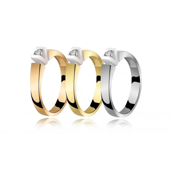 Pierścionek Złoty Z Brylantem 0,10ct RS0198