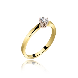 Pierścionek Złoty Z Brylantem 0,15ct RS0488