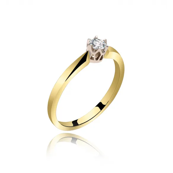 Pierścionek Złoty Z Brylantem 0,15ct RS0488