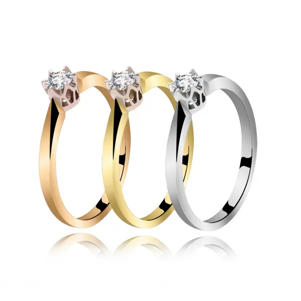 Pierścionek Złoty Z Brylantem 0,15ct RS0488