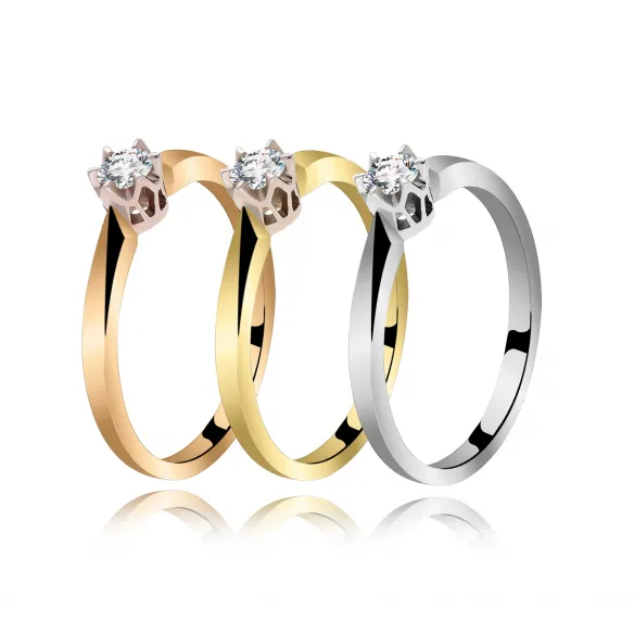 Pierścionek Złoty Z Brylantem 0,15ct RS0488