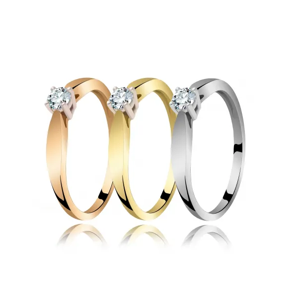 Pierścionek Złoty Z Brylantem 0,15ct RS0346