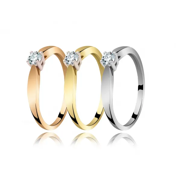 Pierścionek Złoty Z Brylantem 0,15ct RS0346